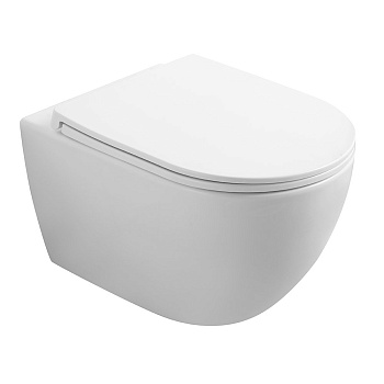 CS3210UQ-MW-TK(OK) Унитаз Calypso подвесной 520*360*360, торнадо ультратихий правый белый матовый. Сиденье Flat 2 кнопки, микролифт, быстросъем