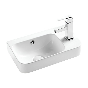 CS5117-R Раковина Calypso белый 450х260х130мм правая с отверстем под смеситель 